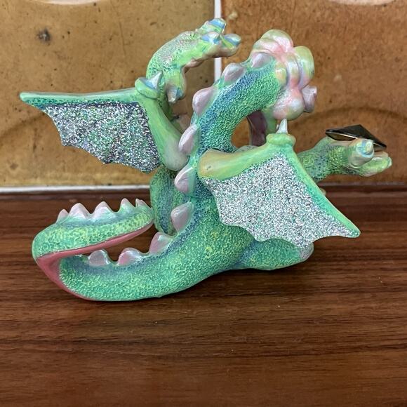 Franklin Mint Mood Dragon “Lucky” Green Gem Limited Edition Figurine - Picture 4 of 8